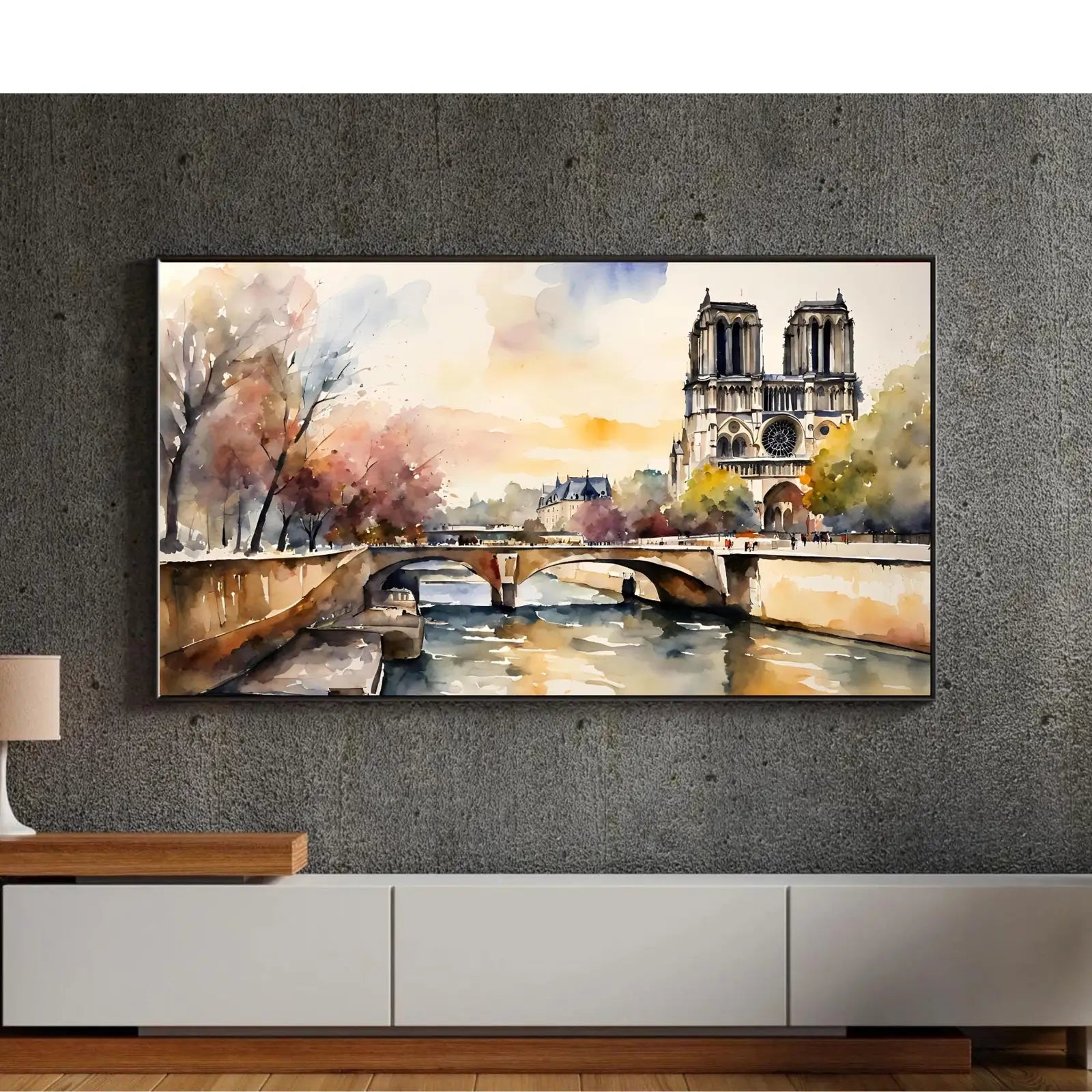 Included artwork preview showing first selection of artworks from Notre Dame Art For Samsung Frame TV I Colorful Wall Cathedral Decor I 4K Artwork Frame TV Digital Art Display.