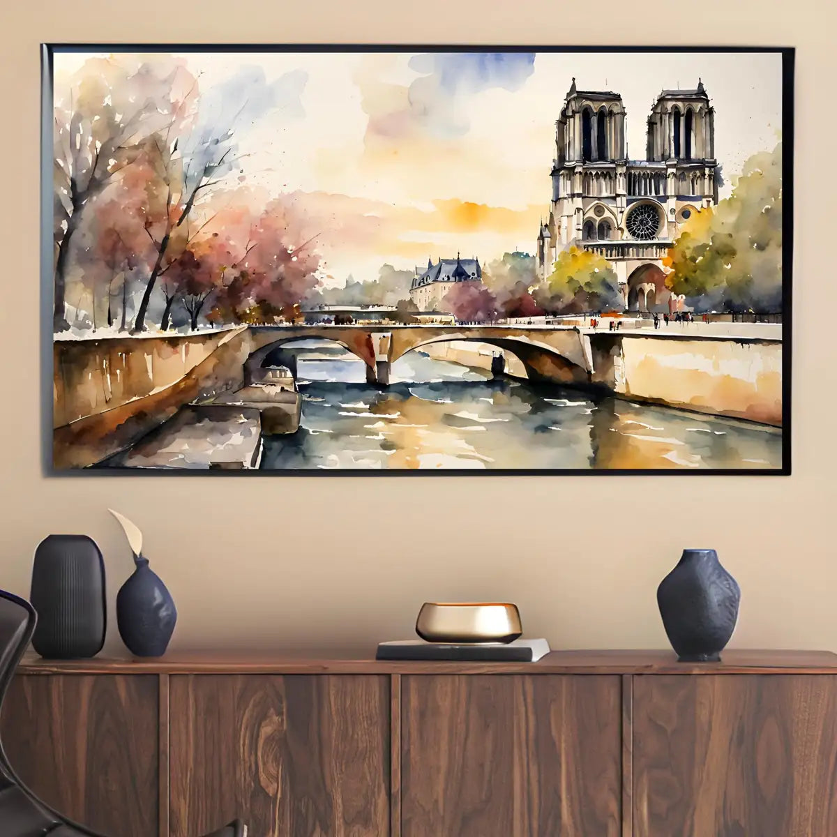 Detail view of artwork from Notre Dame Art For Samsung Frame TV I Colorful Wall Cathedral Decor I 4K Artwork Frame TV Digital Art Display. (variation 2)