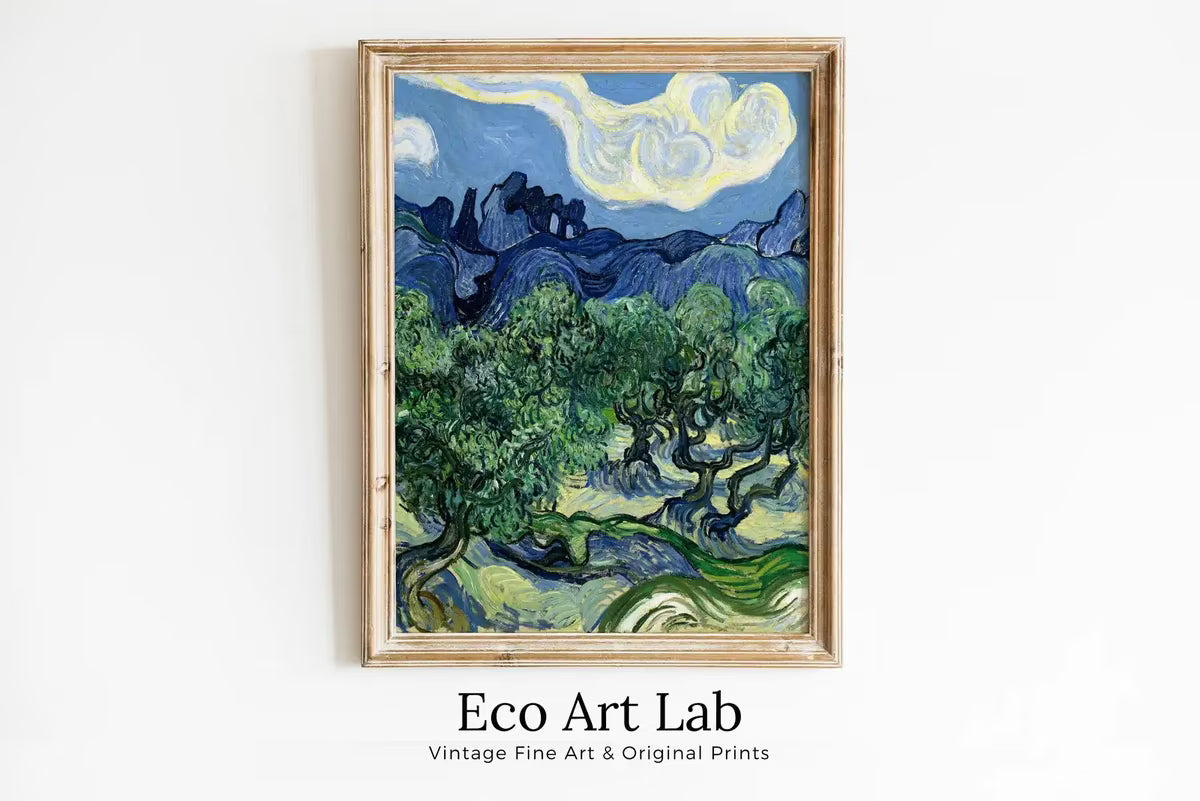 Olive Trees with the Alpilles Vincent van Gogh Printable Famous Art Prints. Instant Download van Gogh Print Vintage Painting. Fine Art Print – Printable Wall Art