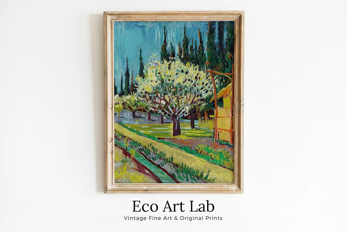 Orchard Bordered by Cypresses Vincent van Gogh Printable Famous Art Print. Instant Download van Gogh Print Vintage Wall Decor Fine Art Print – Printable Wall Art