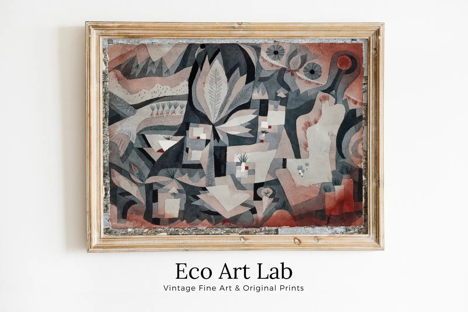 Framed view of Paul Klee Print Vintage Bauhaus Poster Abstract Art. Instant Download Vintage Famous Art Print. Printable Retro Wall Art. Paul Klee Art – printable wall art digital download.
