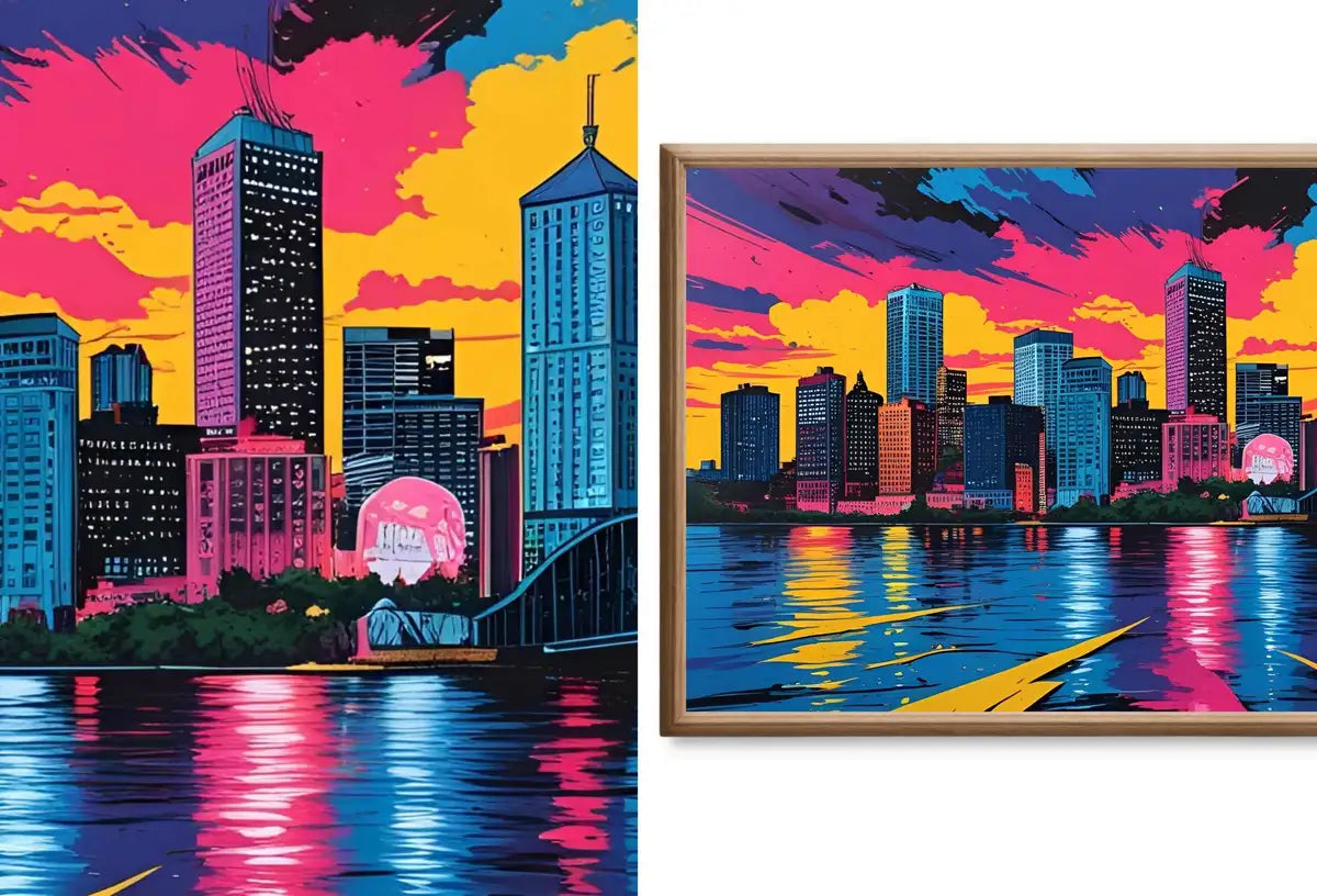 Second included artwork preview from Retro Pop Art for Samsung Frame Tv or Hisense Canvas Tv - Maximalist Wall Art. Funky Decor Whimsical Art Frame tv Set of 40 featuring various scenes.