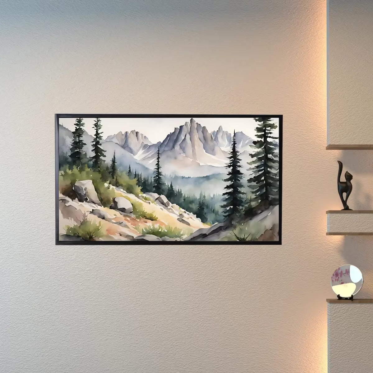 Rocky Mountains Art For Frame TV I Watercolor Decor For Samsung Frame TV I Minimalist Nature Landscape Prints – Frame TV  Art