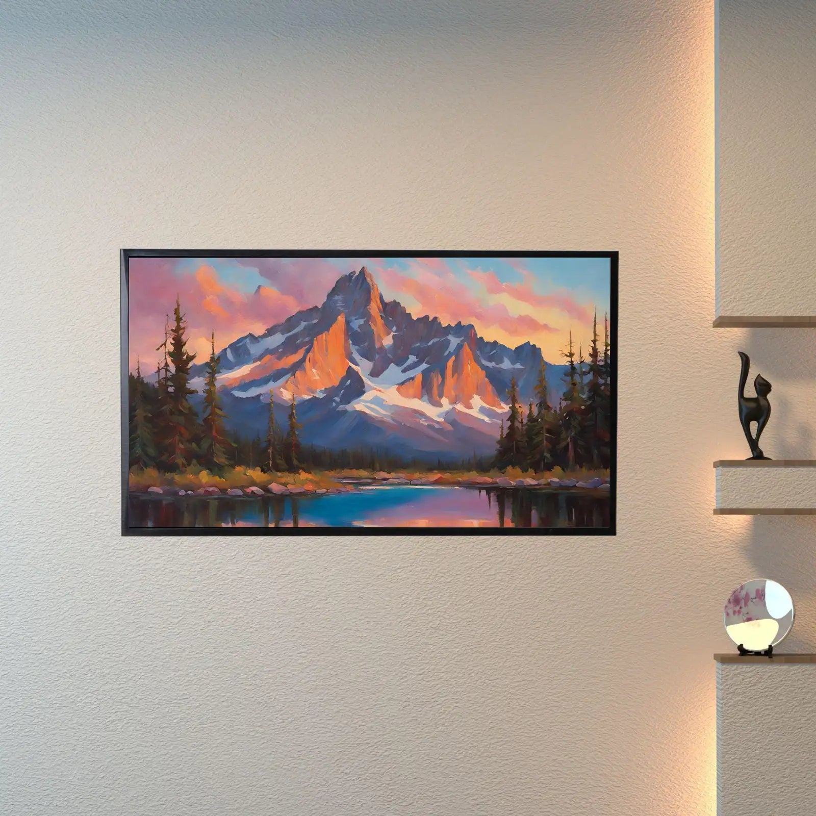 Detail view of artwork from Rocky Mountains Art For Frame TV. National Park Decor For Samsung Frame TV. Landscape 4K Image For Frame TV 4K. (variation 1)