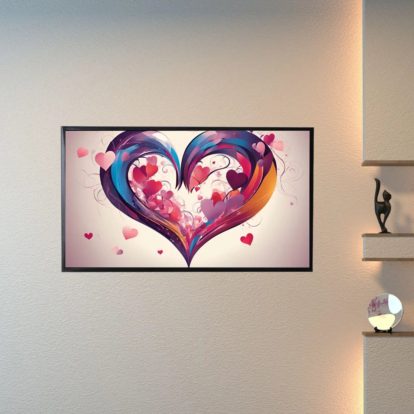 Detail view of artwork from Romantic Love Wall Decor. Heart Abstract Art for Valentines Day. Unique Frame TV Art for Modern Home. (variation 1)