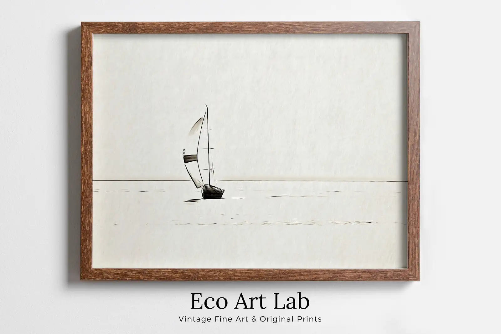Sailboat Print Nautical Wall Art. Minimalist Boat Artwork. Lone Sail Boat at Sea. Neutral Sailboat Decor. Printable Digital Download Print – Printable Wall Art Digital Download