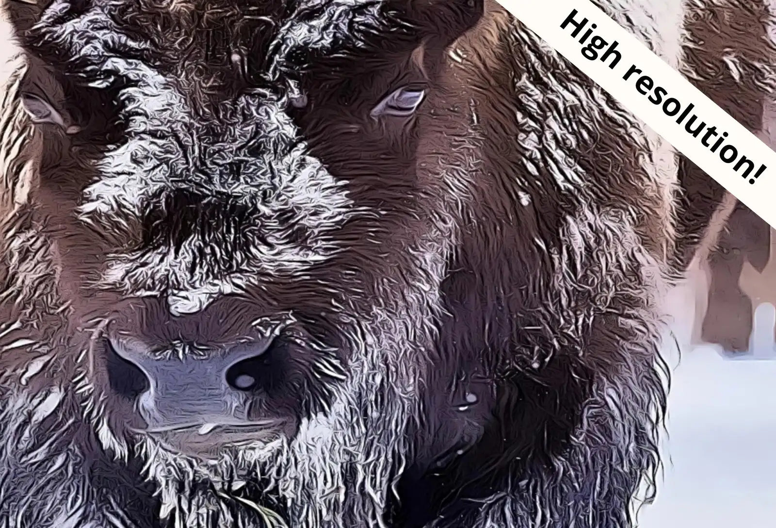 Included artwork preview showing first selection of artworks from Samsung Frame TV Art 4K Bison Herd in Snow Landscape Digital Painting. Instant Download Buffalo Art for the Samsung Frame TV. Art for TV.