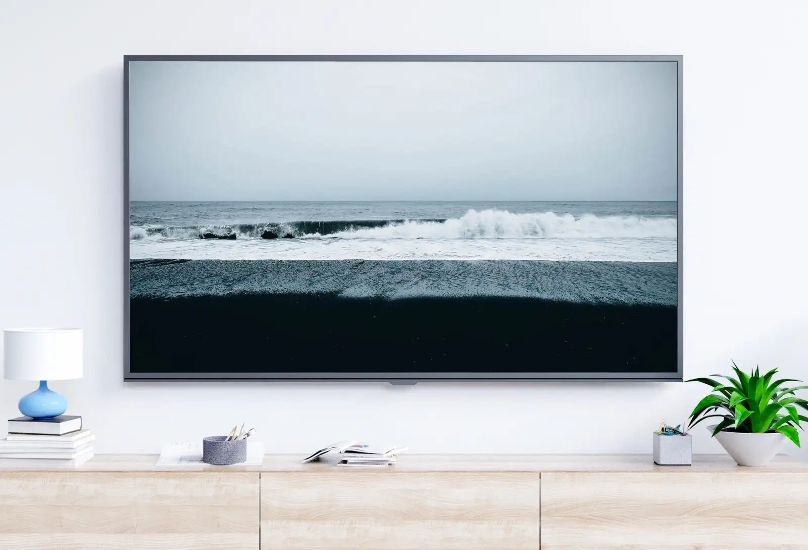 Second included artwork preview from Samsung Frame TV Art 4K, Blue Wavy Ocean Coastal Wall Decor. Samsung Art TV Digital Download for Samsung Frame, Beach Landscape Frame TV Art featuring various scenes.