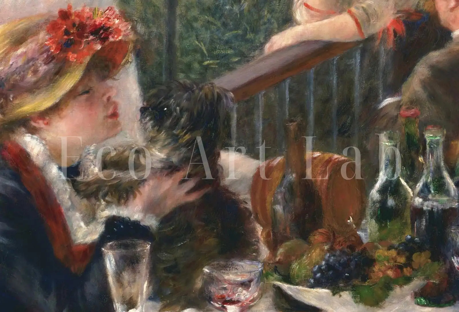 Detail view of artwork from Samsung Frame TV Art 4K Boating Party Luncheon by Auguste Renoir. Famous Antique Oil Painting. Vintage Impressionist Art for Frame TV.. (variation 1)