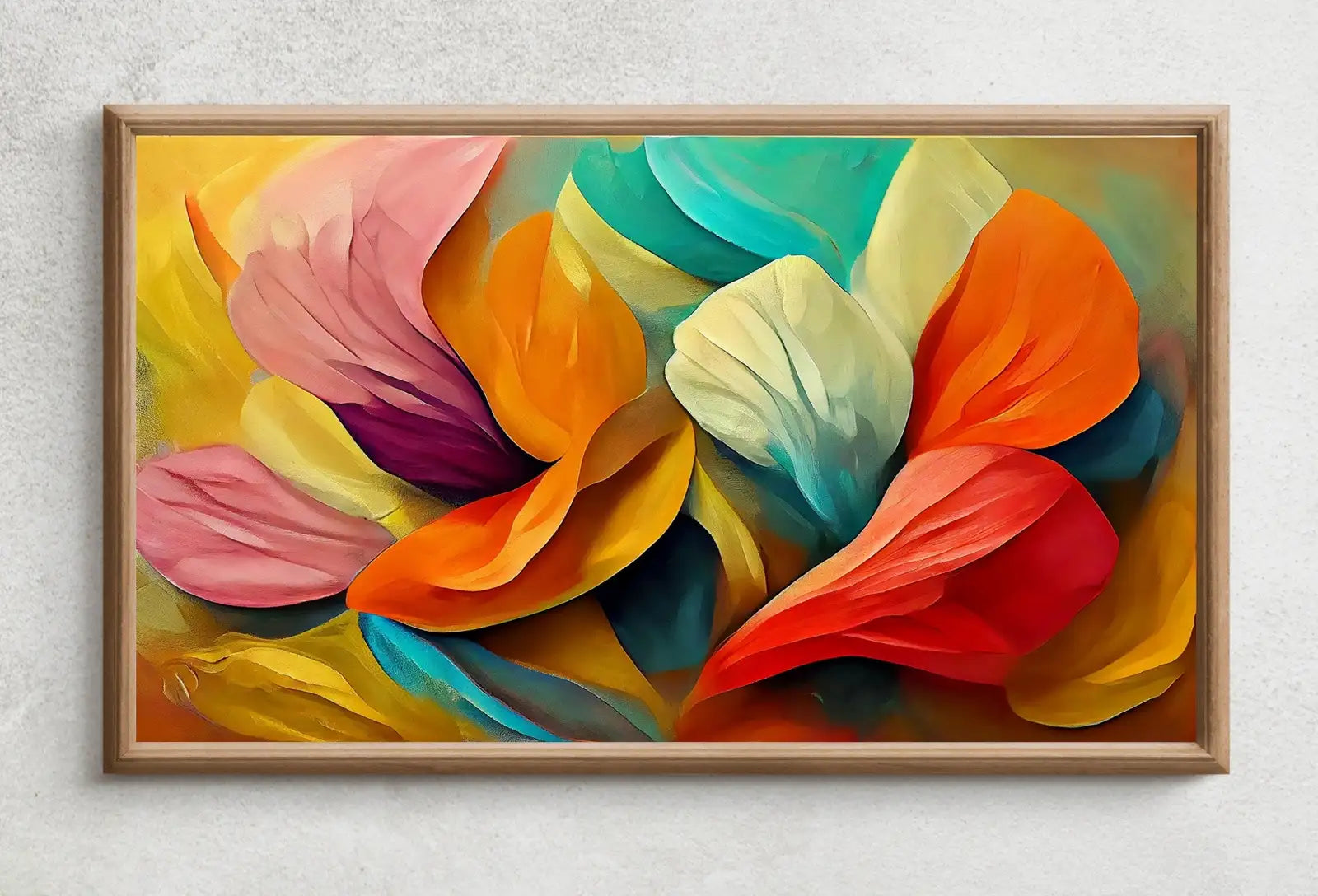 Second included artwork preview from Samsung Frame TV Art 4K Colorful Abstract Flower Petals. Instant Download Botanical Leaves Digital Painting. Floral Modern Art for Frame TV featuring various scenes.