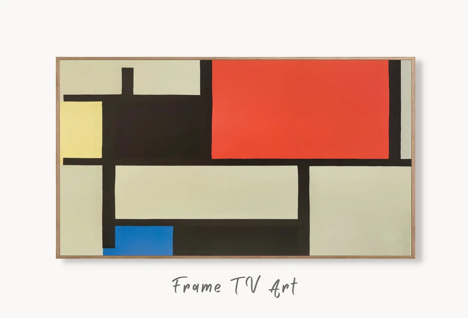 Samsung Frame TV Art 4K Colorful Minimalist Abstract Painting. Instant Download Vintage Famous Abstract Painting. Aesthetic Art for Frame TV displayed on Samsung Frame TV on a living room wall.