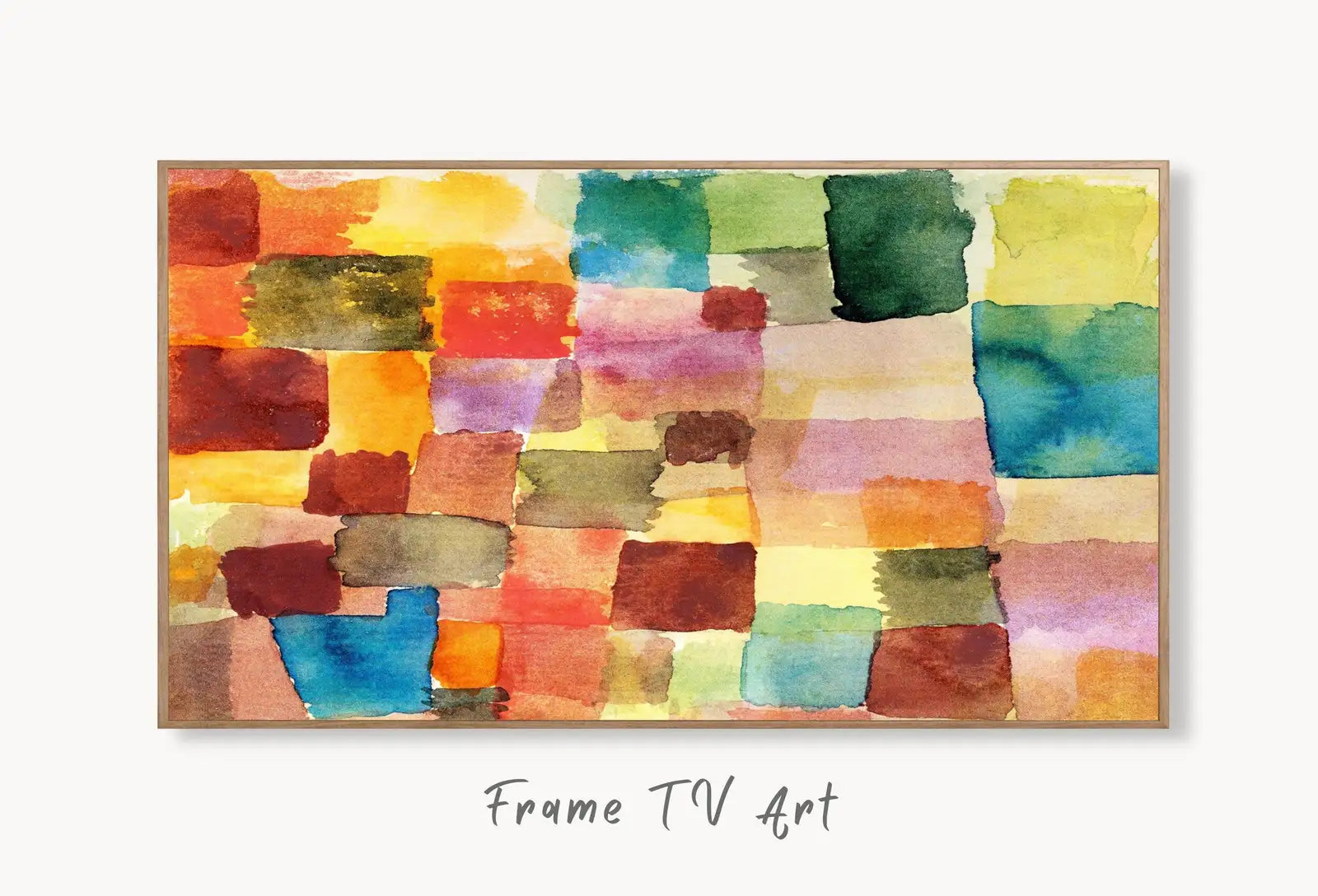 Samsung Frame TV Art 4K Colorful Paul Klee Abstract Painting. Instant Download Vintage Famous Abstract Painting. Paul Klee Art for Frame TV displayed on Samsung Frame TV on a living room wall.