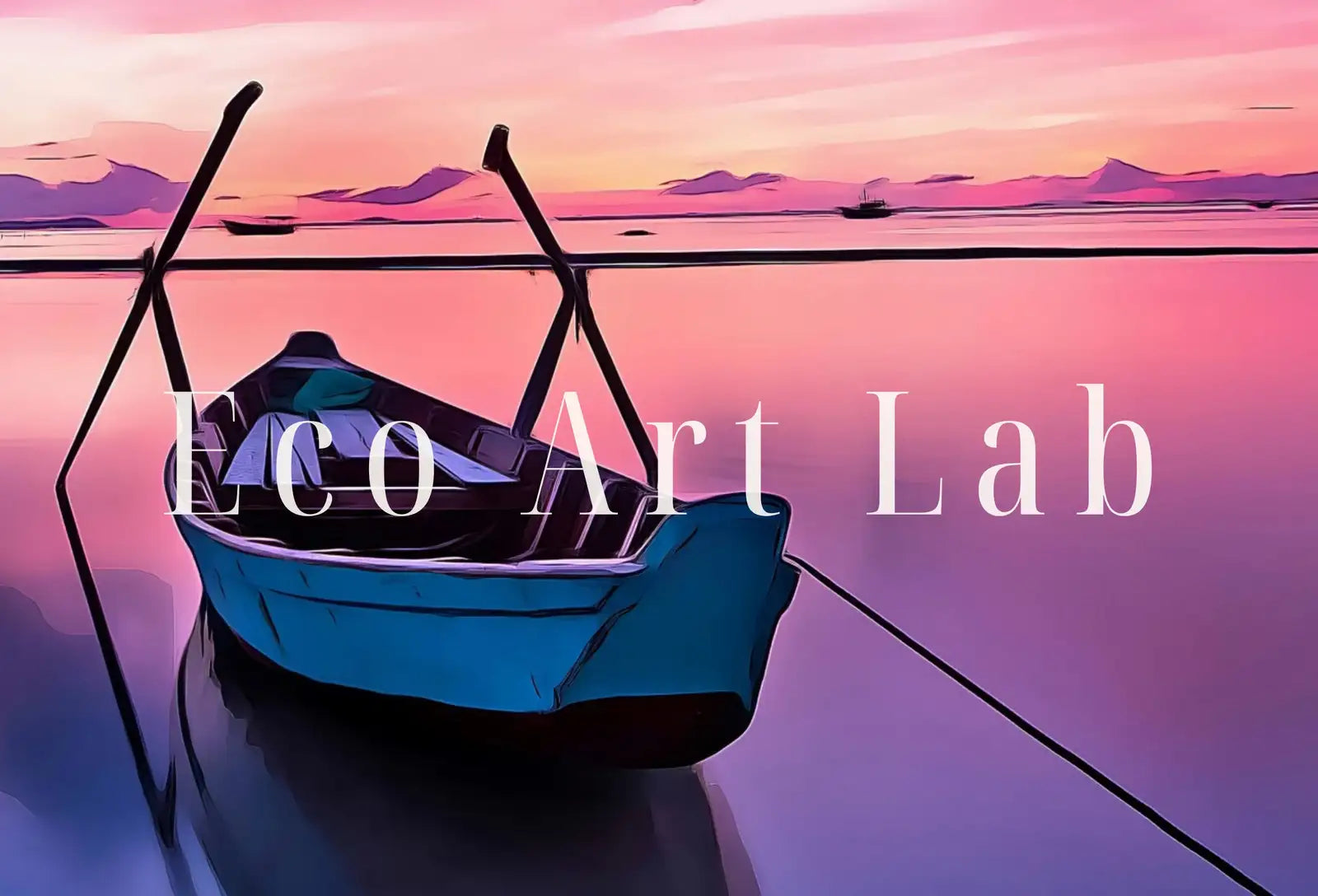 Detail view of artwork from Samsung Frame TV Art 4K Dawn with a Boat At Sea Print, Nautical Wall Decor. Instant Download Art for the Frame TV. Colorful Art for TV. (variation 1)