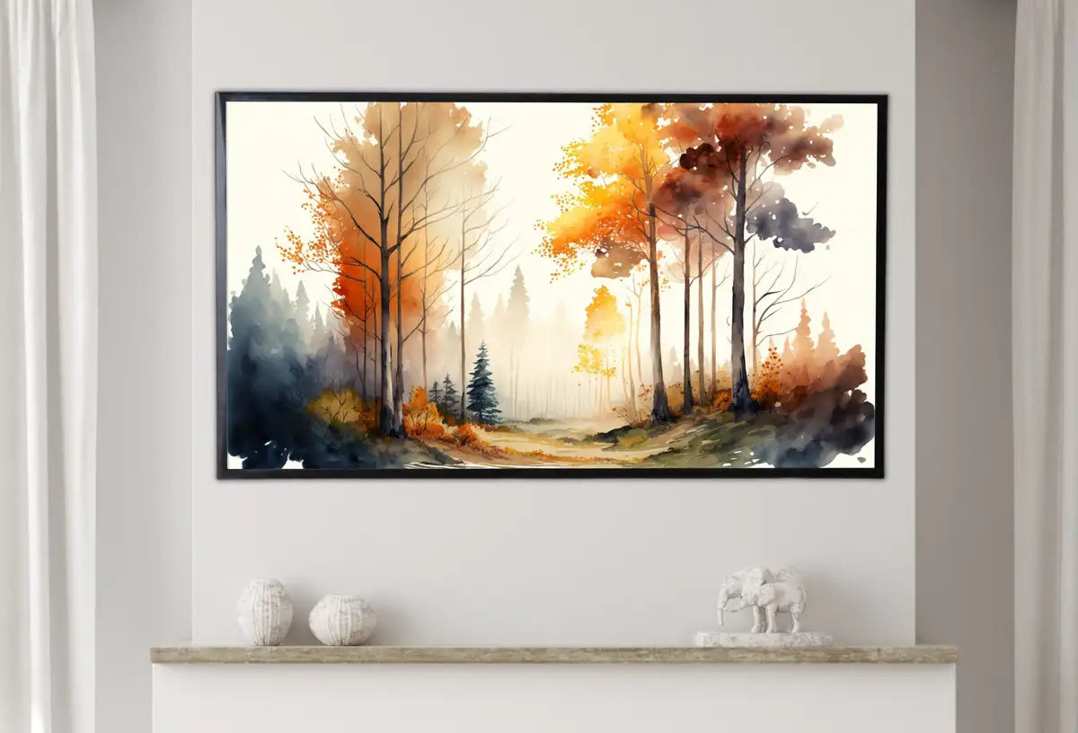 Second included artwork preview from Samsung Frame TV Art 4K Fall Forest Nature Watercolor Landscape Digital Painting. Instant Download Forest Art for Samsung Frame TV. TV Art featuring various scenes.