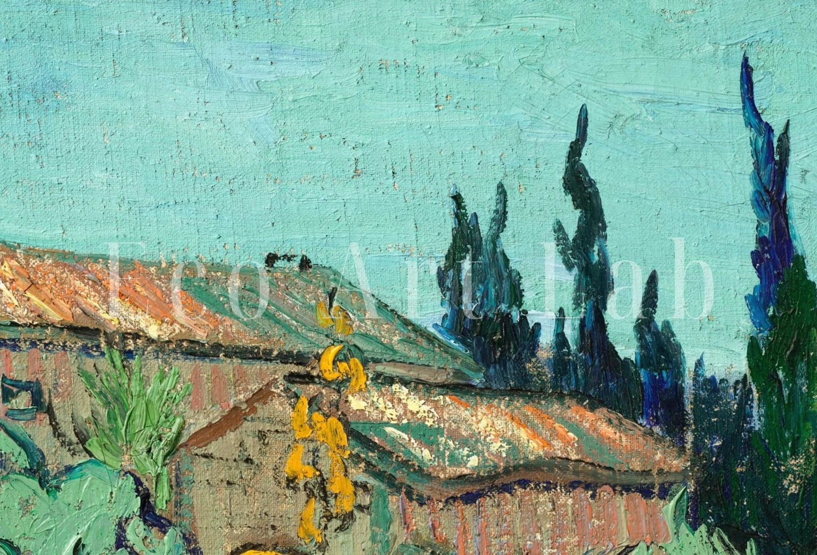 Detail view of artwork from Samsung Frame TV Art 4K Famous Painting by Vincent van Gogh. Instant Download. Trees Landscape Landscape for the Frame TV. Vintage Decor. (variation 1)