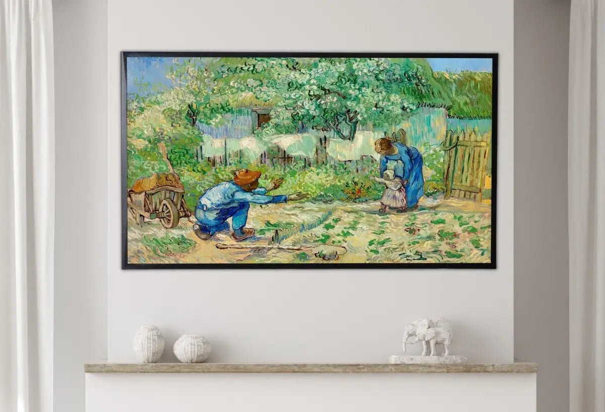 Second included artwork preview from Samsung Frame TV Art 4K "First Steps" Famous Painting by Vincent van Gogh. Instant Download van Gogh Art for the Frame TV. Vintage Decor featuring various scenes.