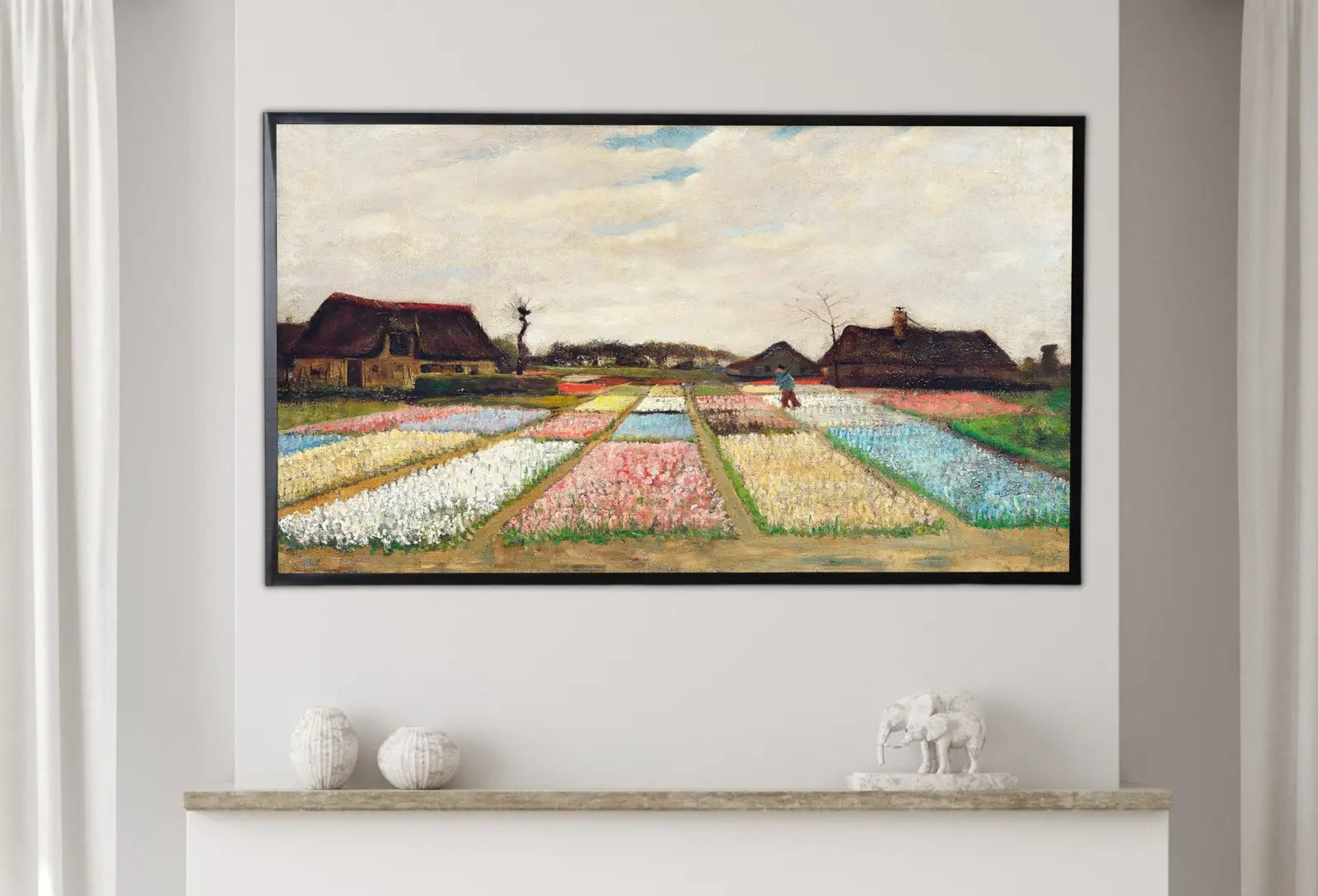 Included artwork preview showing first selection of artworks from Samsung Frame TV Art 4K Flower Beds in Holland Famous Painting by Vincent van Gogh. Instant Download van Gogh Classic Art for the Frame TV..