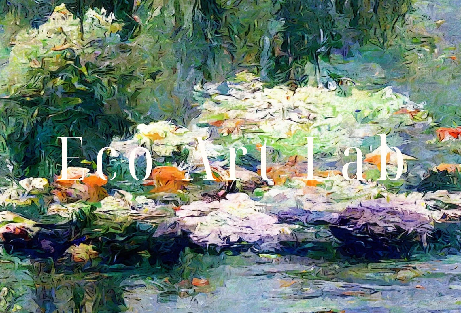Detail view of artwork from Samsung Frame TV Art 4K Flowers on River Monet Inspired Digital Painting. Instant Download Landscape Wall Art for Frame TV. Botanical Decor. (variation 1)