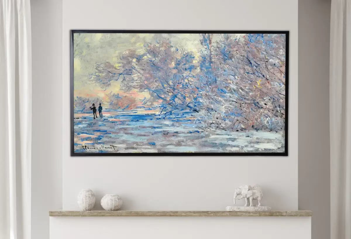 Samsung Frame TV Art 4K Frost at Giverny Famous Claude Monet Painting. Instant Download Landscape Wall Art for Frame TV. Vintage Wall Art – Frame TV  Art