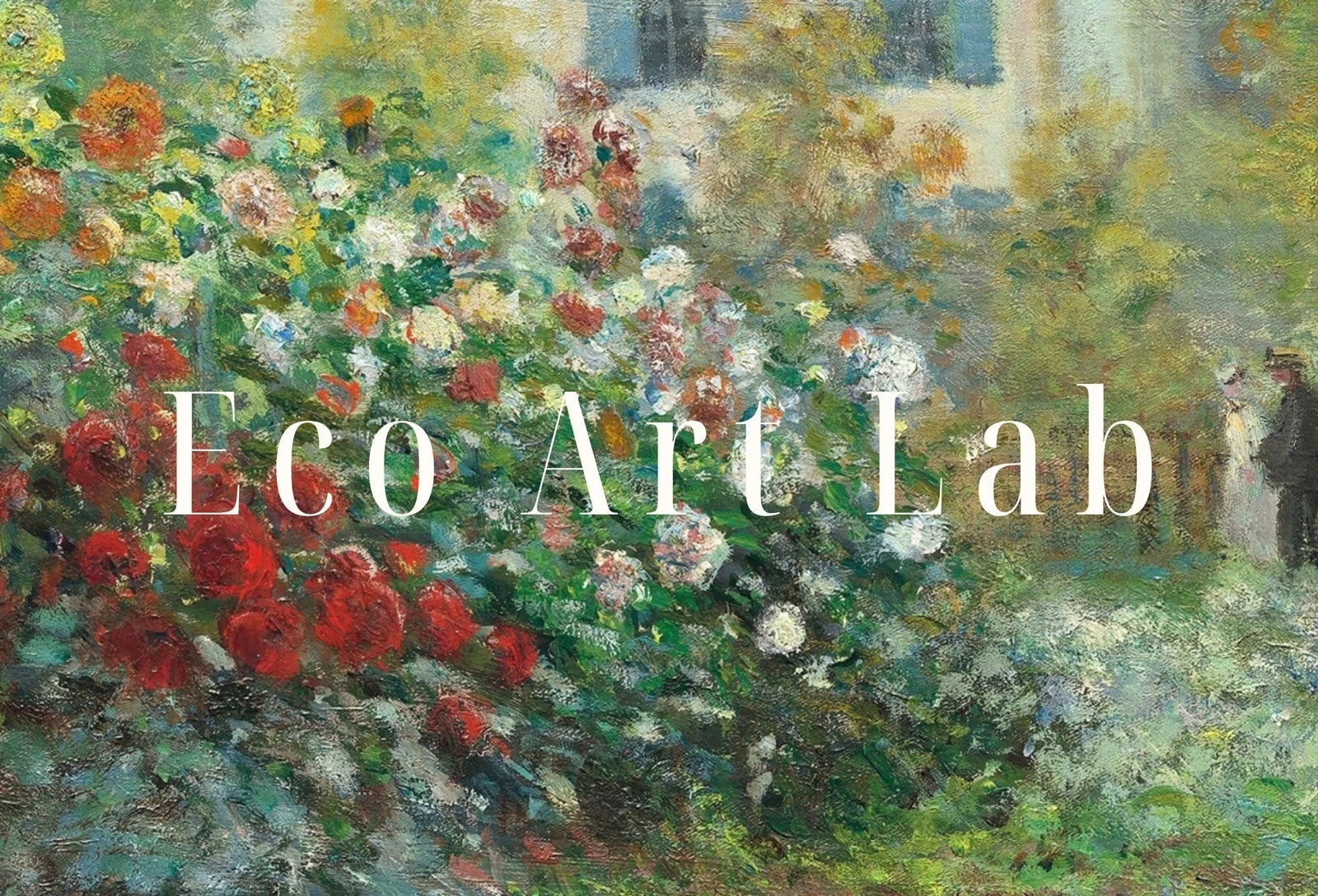 Detail view of artwork from Samsung Frame TV Art 4K Garden with Dahlias Famous Claude Monet Painting. Instant Digital Download Landscape for Frame TV. Vintage Wall Art. (variation 1)