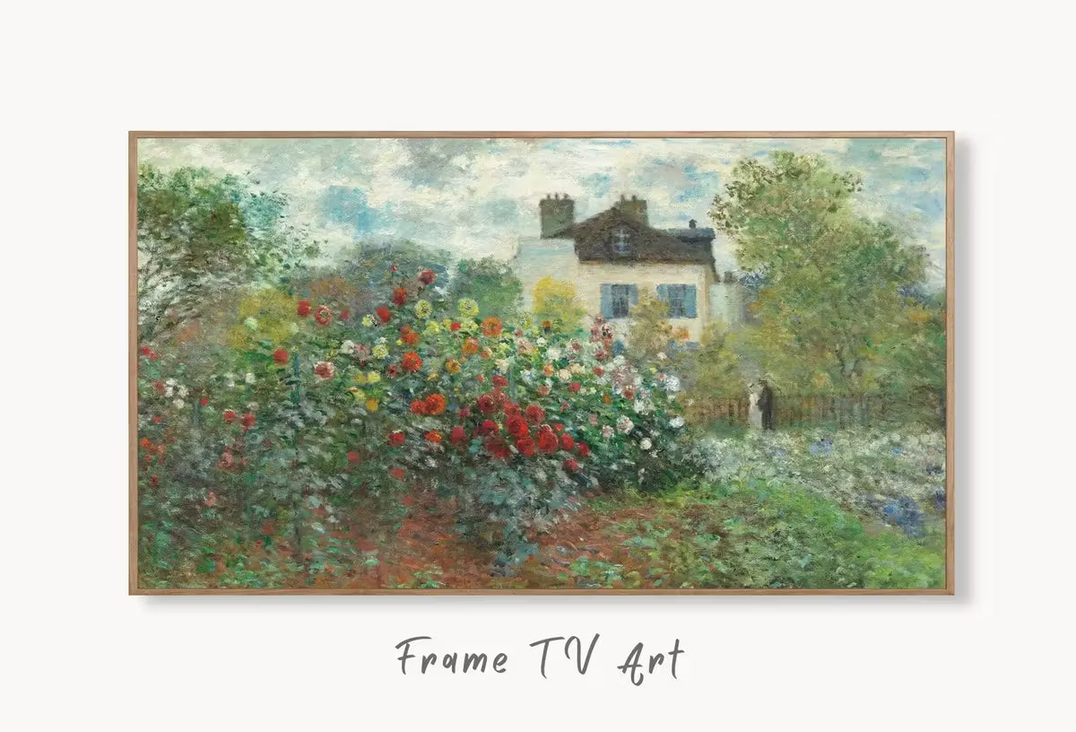 Samsung Frame TV Art 4K Garden with Dahlias Famous Claude Monet Painting. Instant  Landscape for Frame TV. Vintage Wall Art – Frame TV  Art
