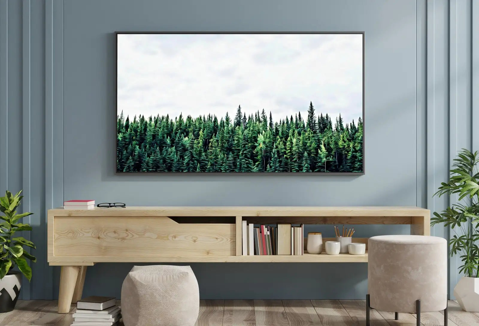 Second included artwork preview from Samsung Frame TV Art 4K Green Forest Landscape Nature Wall Art. Instant Download Forest Photography. Pine Trees Art for Frame TV featuring various scenes.