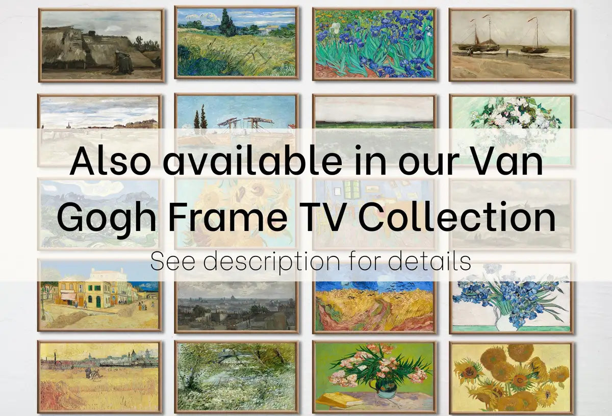 Detail view of artwork from Samsung Frame TV Art 4K Irises Famous Still Life Painting by Vincent van Gogh. Instant Download van Gogh Art for Frame TV. Vintage Wall Art. (variation 2)