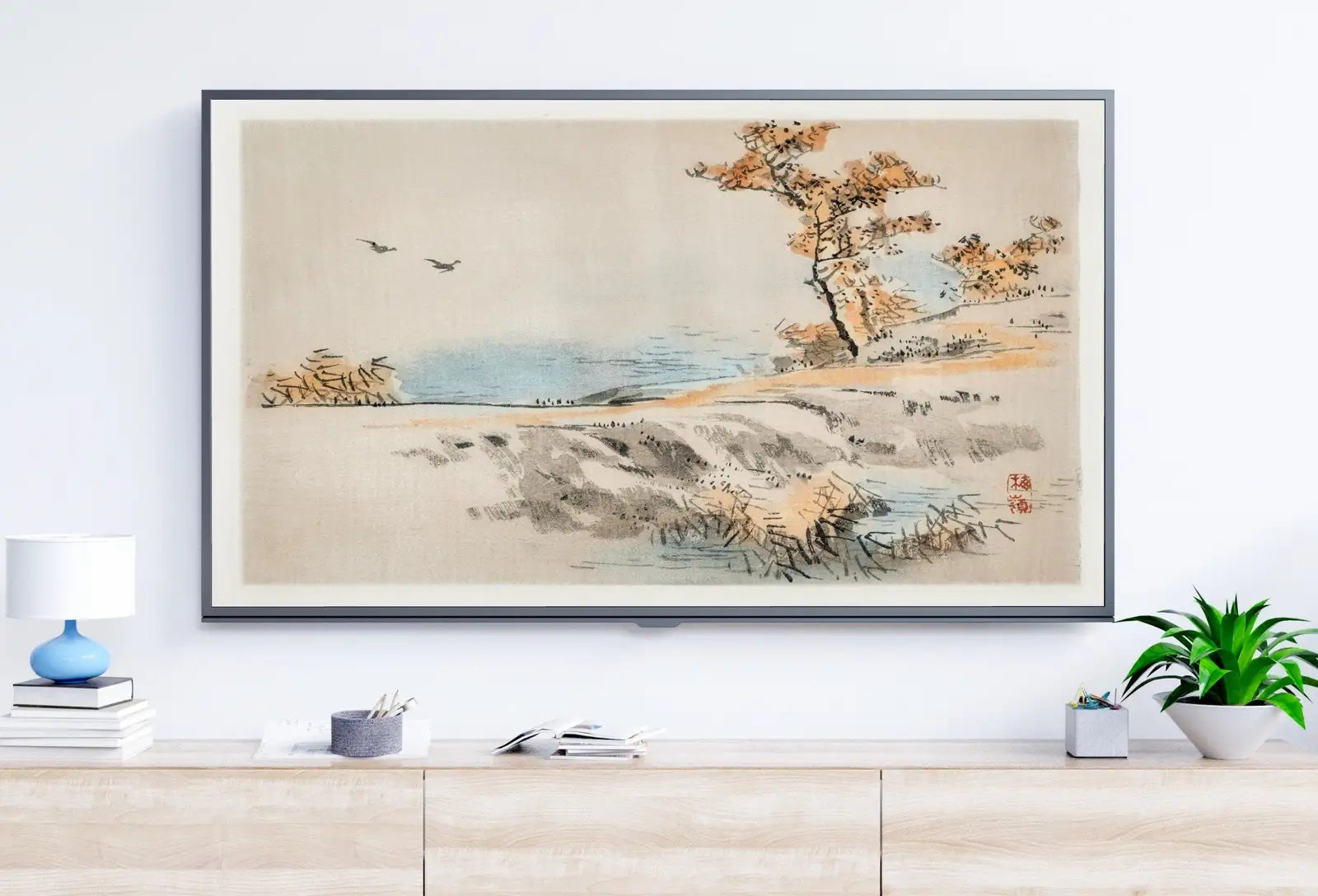 Included artwork preview showing first selection of artworks from Samsung Frame TV Art 4K Lake Landscape Vintage Japanese Wall Art. Instant Download Antique Japanese Art for the Frame TV. Vintage Wall Art.