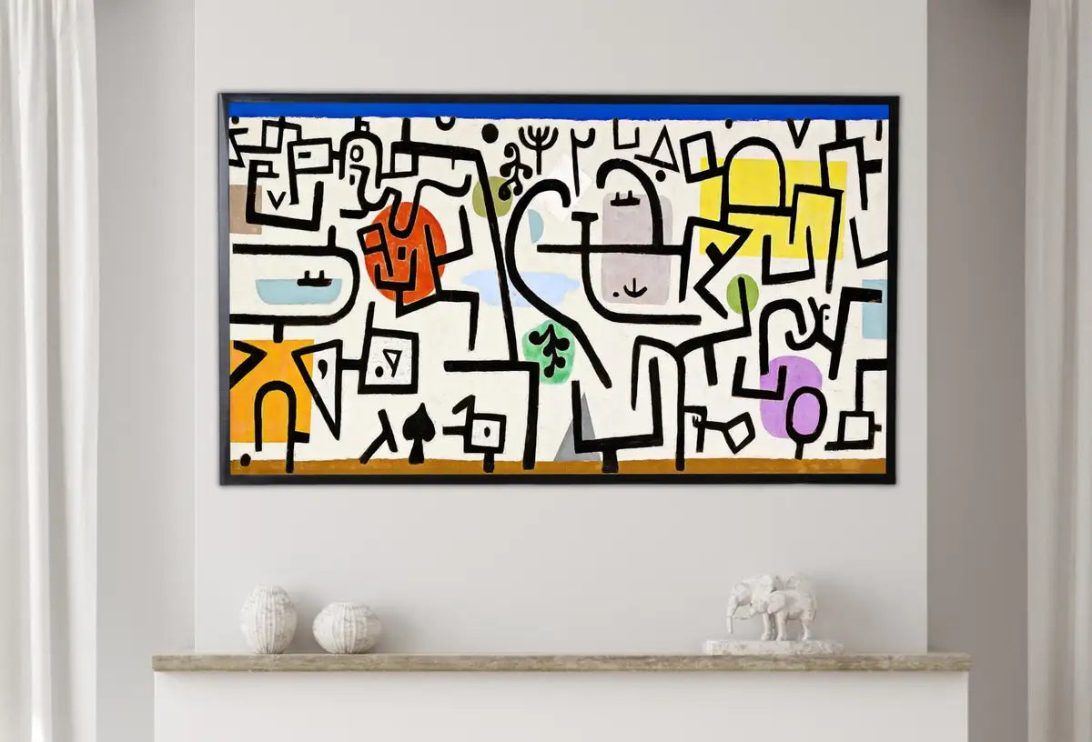 Detail view of artwork from Samsung Frame TV Art 4K Minimalist Paul Klee Abstract Painting. Instant Download Vintage Famous Abstract Painting Paul Klee Art for Frame TV. (variation 1)