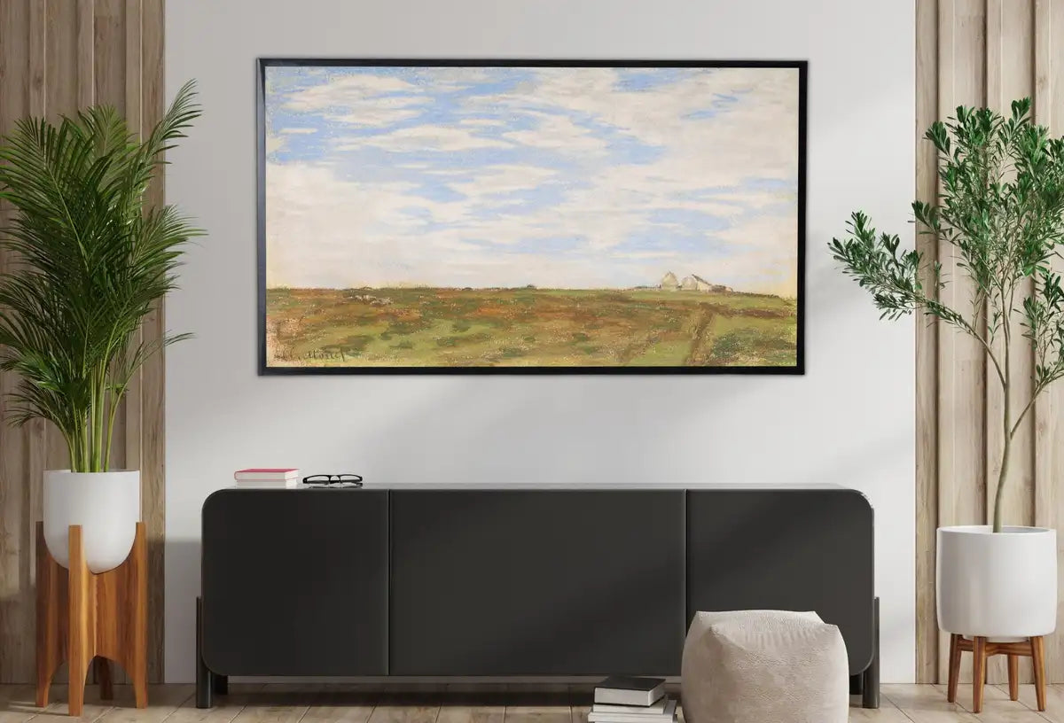 Detail view of artwork from Samsung Frame TV Art 4K Monet Landscape Famous Painting. Instant Download. Vintage Art for the Samsung Frame TV. Claude Monet Art for TV. (variation 2)