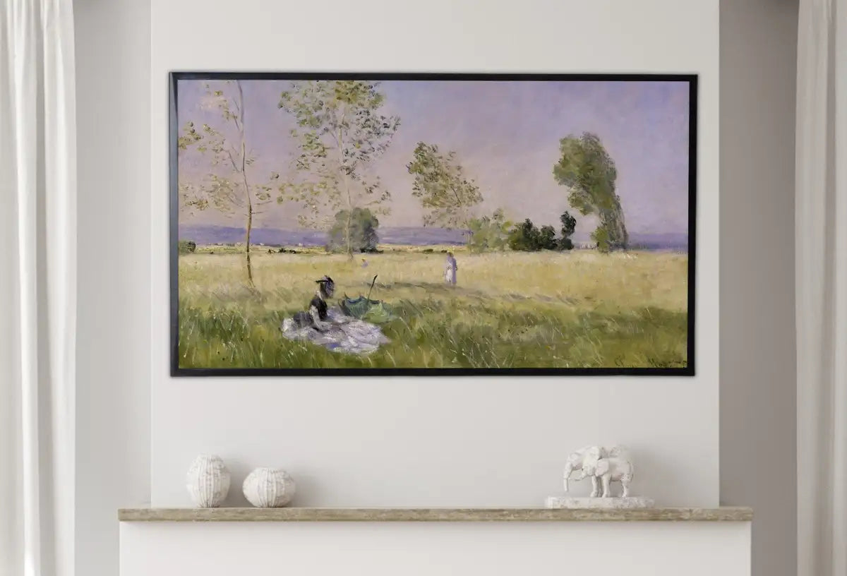 Detail view of artwork from Samsung Frame TV Art 4K Monet "Summer" Famous Painting. Instant Download Vintage Art for Samsung Frame TV. Claude Monet Art for TV. (variation 2)