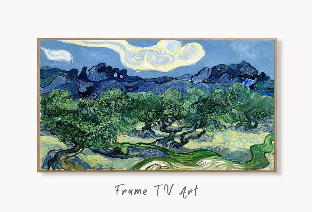 Samsung Frame TV Art 4K Olive Trees with Alpilles Famous Painting by Vincent van Gogh. Instant Download van Gogh Landscape for the Frame TV – Frame TV  Art