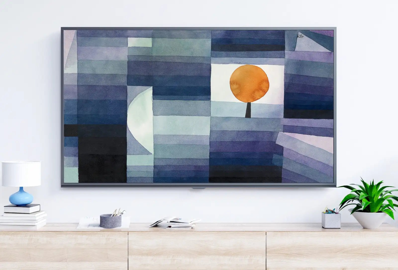 Included artwork preview showing first selection of artworks from Samsung Frame TV Art 4K Paul Klee Blue Abstract Painting. Instant Download Vintage Famous Abstract Painting. Paul Klee Art for Frame TV.