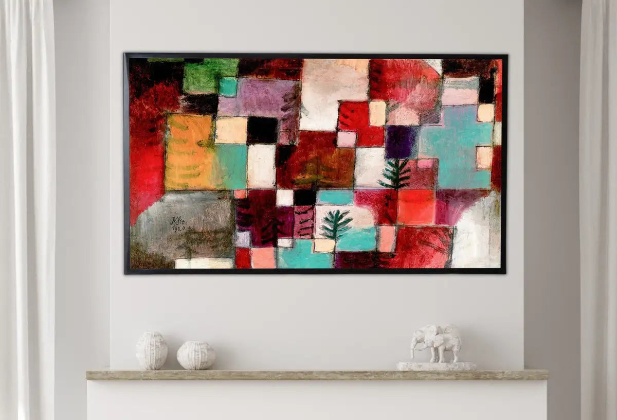 Detail view of artwork from Samsung Frame TV Art 4K Paul Klee Colorful Abstract Painting. Instant Download Vintage Famous Abstract Painting. Paul Klee Art for Frame TV. (variation 1)
