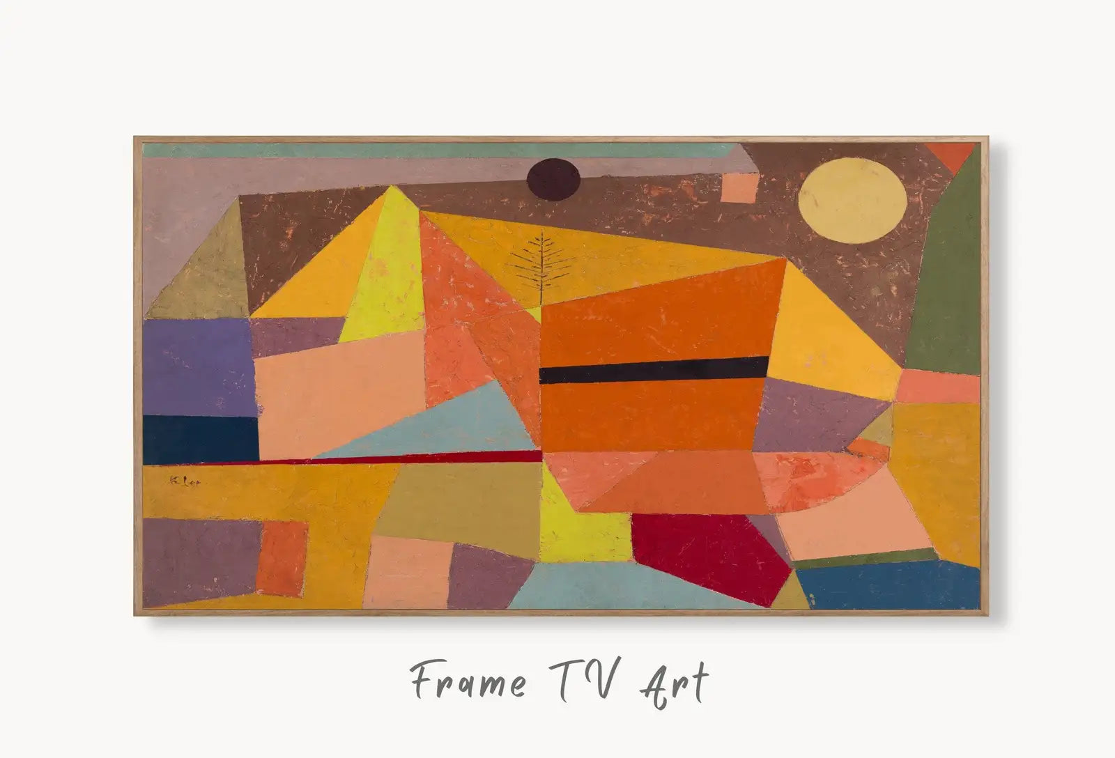 Samsung Frame TV Art 4K Paul Klee Colorful Abstract Painting. Instant Download Vintage Famous Abstract Painting. Paul Klee Art for Frame TV displayed on Samsung Frame TV on a living room wall. (variation 2)