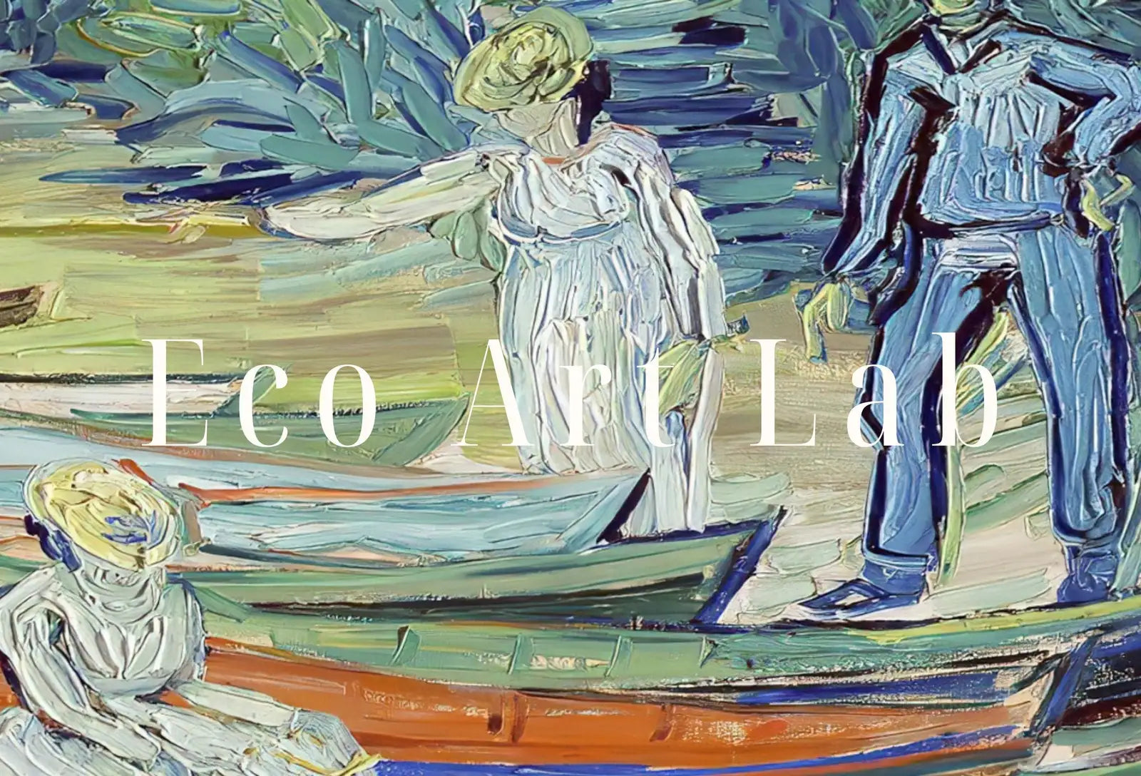 Detail view of artwork from Samsung Frame TV Art 4K River Bank with Boats Famous Painting by Vincent van Gogh. Instant Download van Gogh Landscape for the Frame TV. (variation 6)