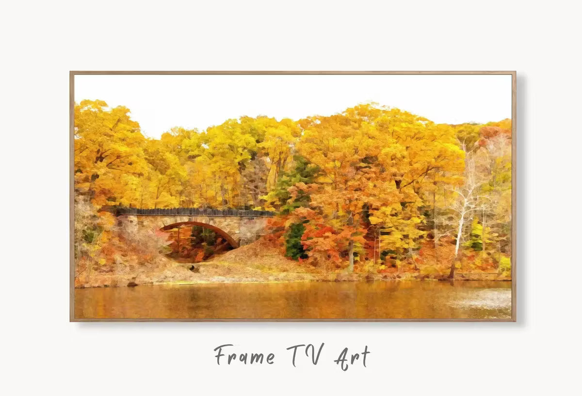 Samsung Frame TV Art 4K River Landscape in the Fall Digital Art. Instant Download Nature Photography Art for the Frame TV – Frame TV  Art