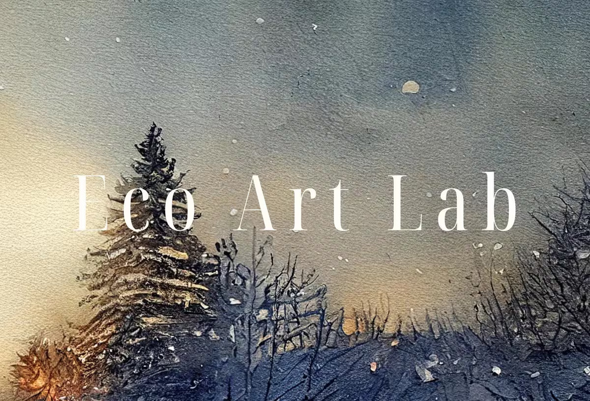 Samsung Frame TV Art 4K Rustic Winter Country Landscape Watercolor Painting. Instant Download Sunset Art for Frame TV. Nature Art for TV – Frame TV Art Set