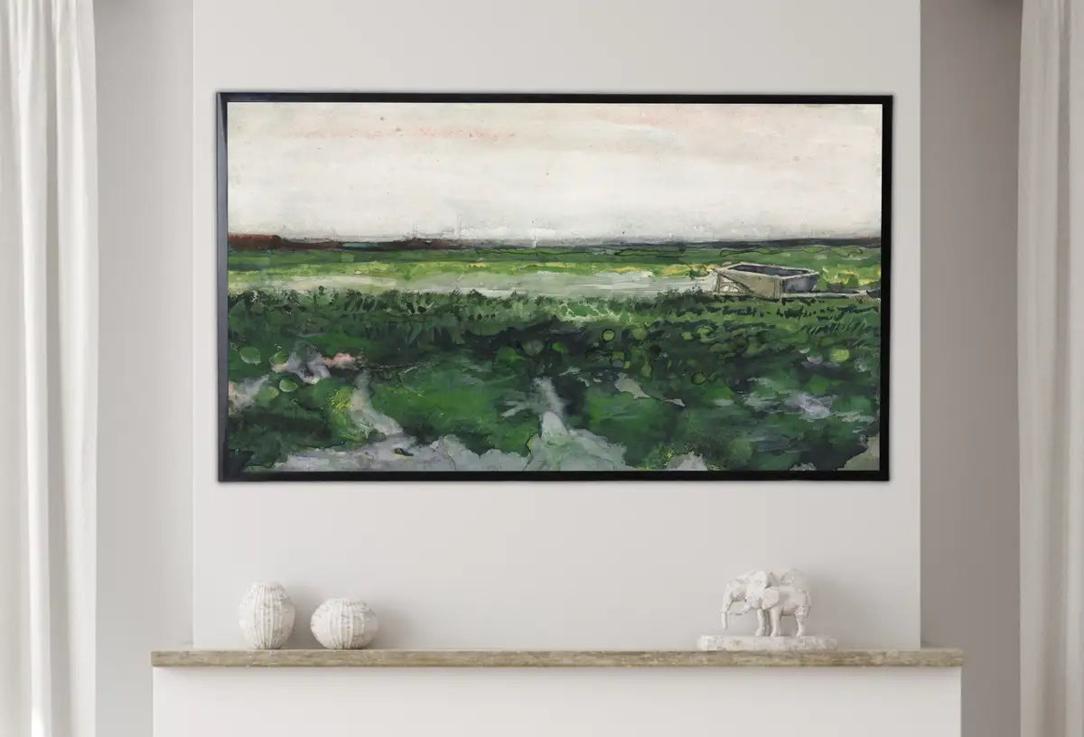 Second included artwork preview from Samsung Frame TV Art 4K Sage Green Vintage Landscape Painting. Instant Download Famous Van Gogh Green Painting. Van Gogh Art for Frame TV featuring various scenes.