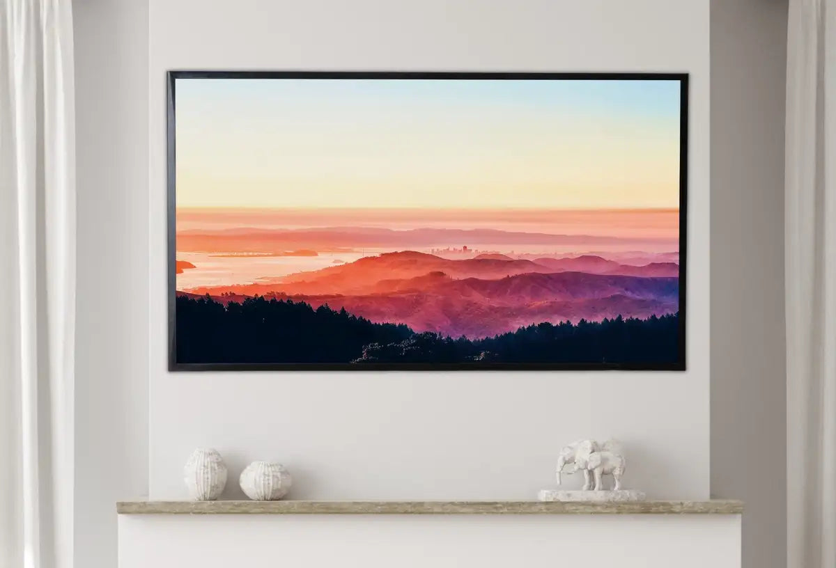 Detail view of artwork from Samsung Frame TV Art 4K San Francisco California Sunset Landscape Digital Painting. Instant Download Art for TV. Colorful Frame TV Art. (variation 2)