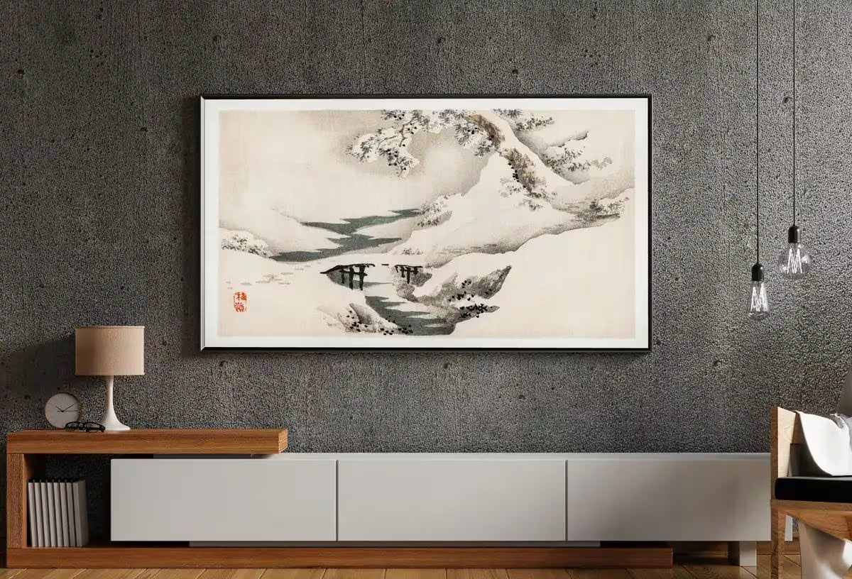 Samsung Frame TV Art 4K Snow Landscape Vintage Japanese Wall Art. Instant Download Antique Japanese Art for the Frame TV. Vintage Wall Art – Frame TV  Art
