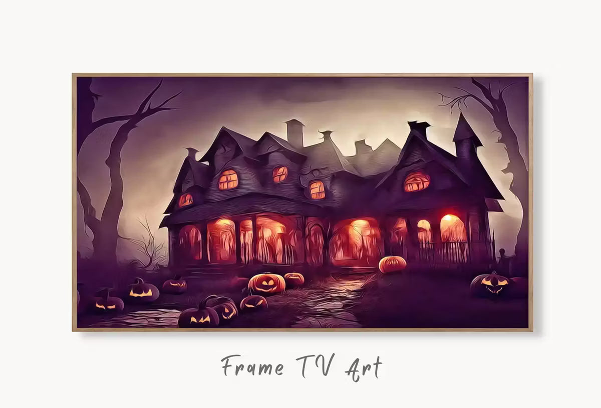 Samsung Frame TV Art 4K Spooky Haunted House. Dark Creepy Landscape Instant Download. Scary Frame TV Art. Digital Art for Samsung Frame TV – Frame TV  Art