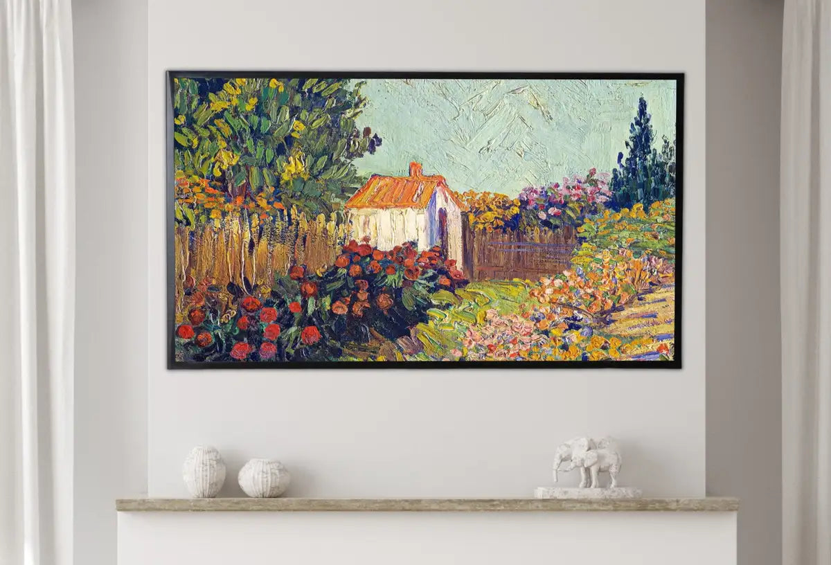 Detail view of artwork from Samsung Frame TV Art 4K Spring Landscape Famous Painting by Vincent van Gogh. Instant Download van Gogh Art for the Frame TV. Vintage Decor. (variation 2)