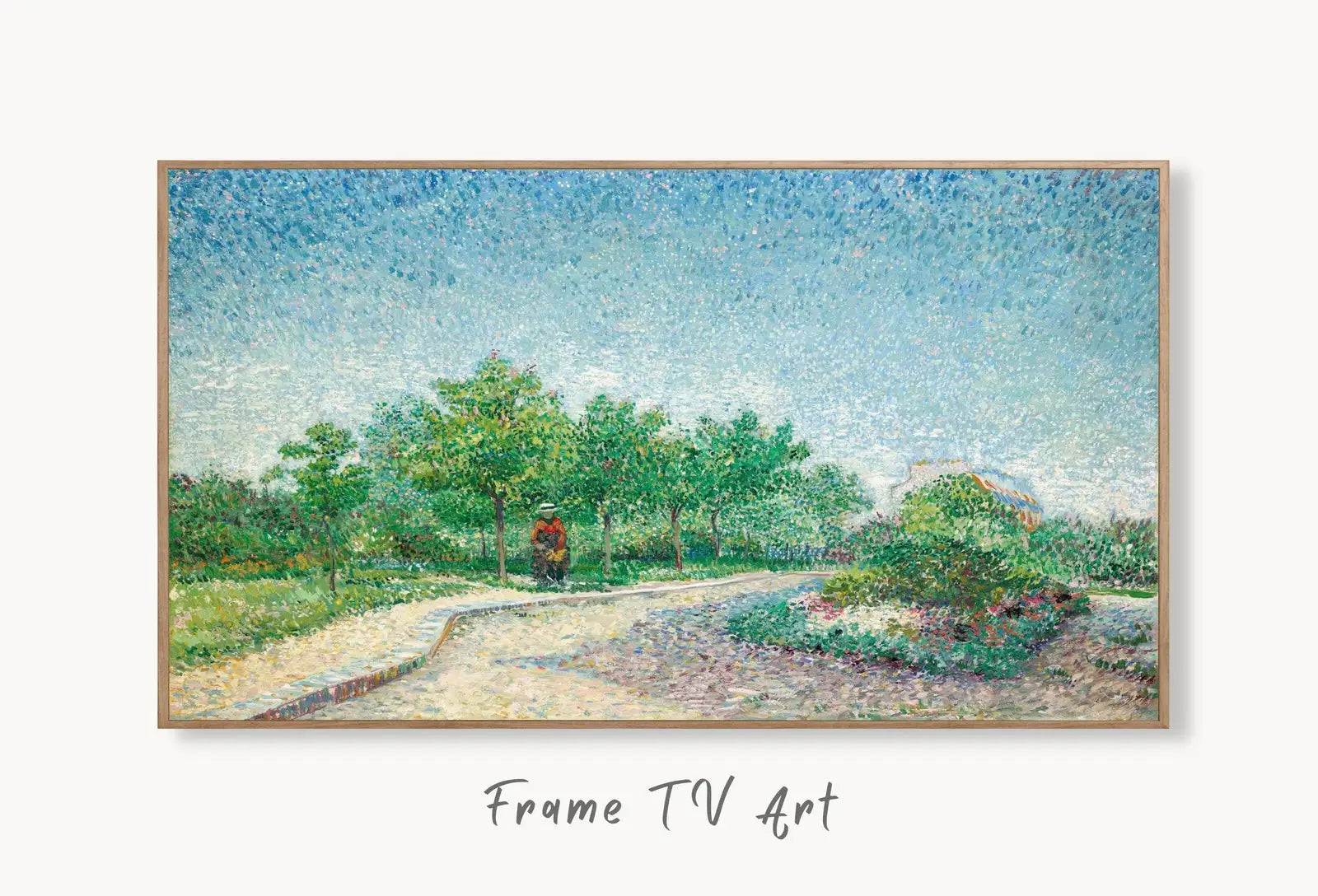 Samsung Frame TV Art 4K Square Saint-Pierre Famous Painting by Vincent van Gogh. Instant Download van Gogh Art for the Frame TV. Vintage Art displayed on Samsung Frame TV on a living room wall.