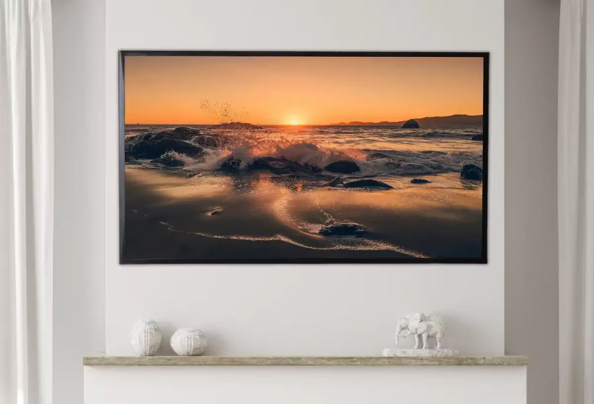 Samsung Frame TV Art 4K Sunset on the Beach Landscape Photography. Instant Download Sunset Coastal Nautical Art for the Frame TV. Art for TV – Frame TV Art Set
