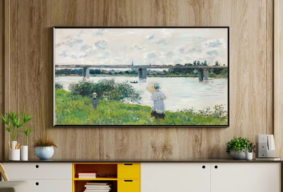 Detail view of artwork from Samsung Frame TV Art 4K The Promenade Famous Claude Monet Painting. Instant Download Landscape Wall Art for the Frame TV. Vintage Wall Art. (variation 2)