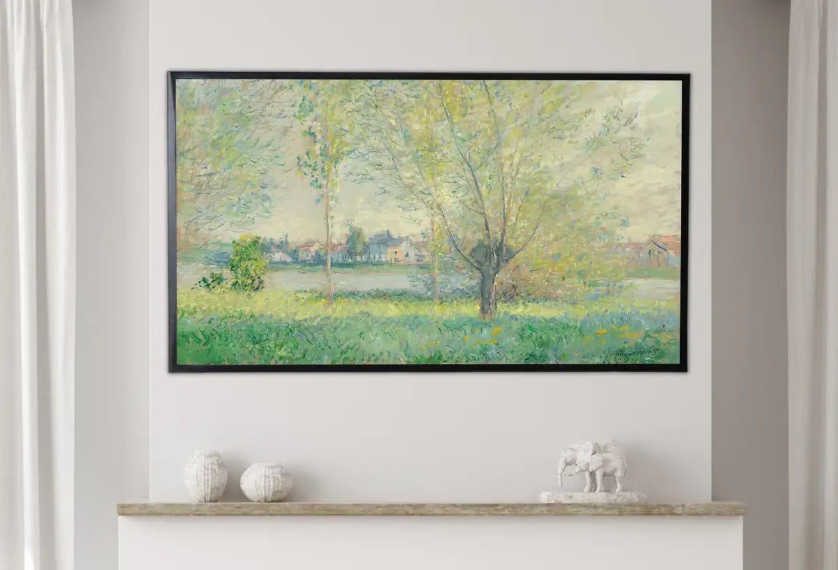 Detail view of artwork from Samsung Frame TV Art 4K The Willows Famous Claude Monet Painting. Instant Download Landscape Wall Art for the Frame TV. Vintage Wall Art. (variation 2)