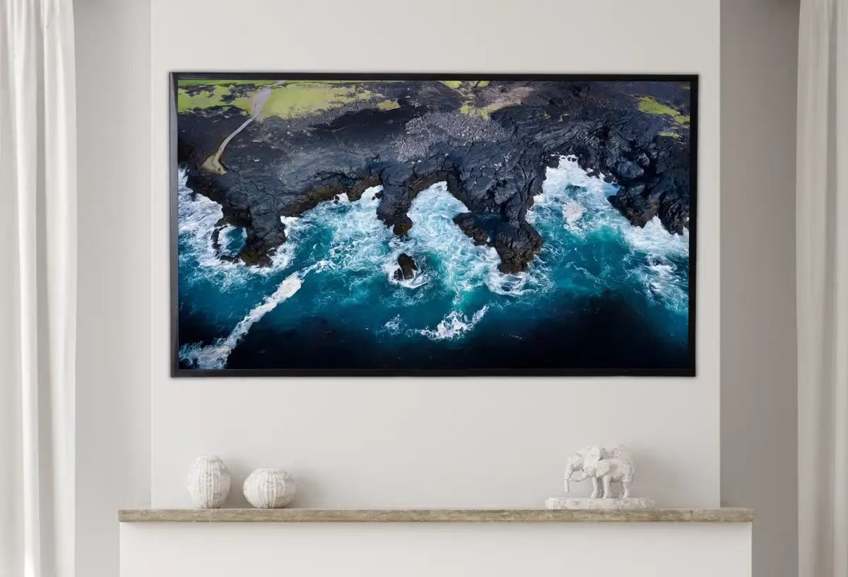 Samsung Frame TV Art 4K, Top View Ocean Coastal Wall Decor. Samsung Art TV  for Samsung Frame, Beach Landscape Frame TV Art – Frame TV  Art