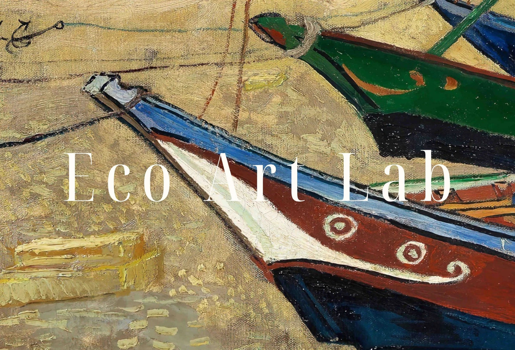 Included artwork preview showing first selection of artworks from Samsung Frame TV Art 4K van Gogh Fishing Boats on the Beach Painting. Instant Download Famous Vintage Nautical Art for the Samsung Frame TV.