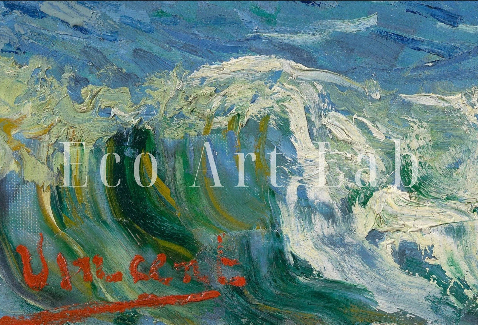 Detail view of artwork from Samsung Frame TV Art 4K Vincent van Gogh Seascape with Boats Painting. Instant Download Famous Vintage Nautical Art for the Samsung Frame TV. (variation 1)